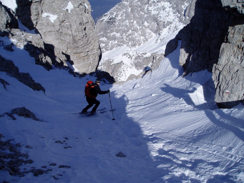 Discesa dalla Tacca del Cridola, 19 Febbraio 2005