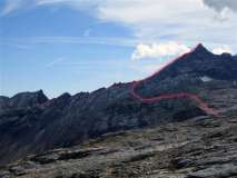 la via di discesa dal pizzo quadro